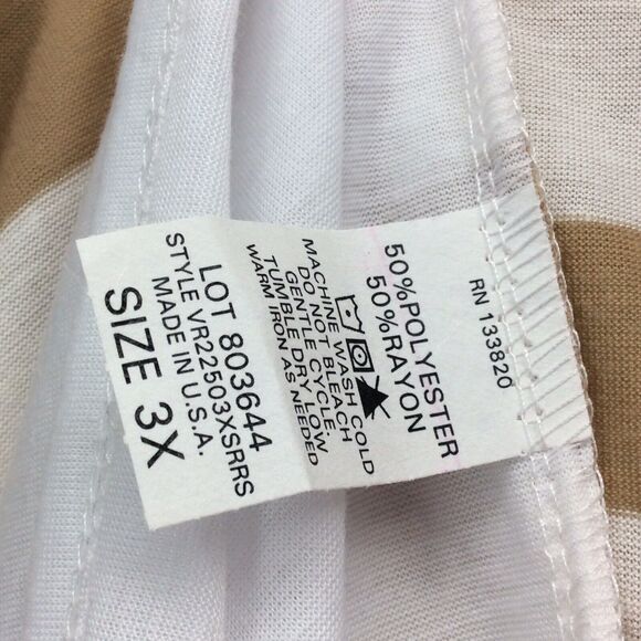 Drama Gold Layered Top Women's Size 3X Tan & White Stripe Waterfall Lightweight - Picture 6 of 8